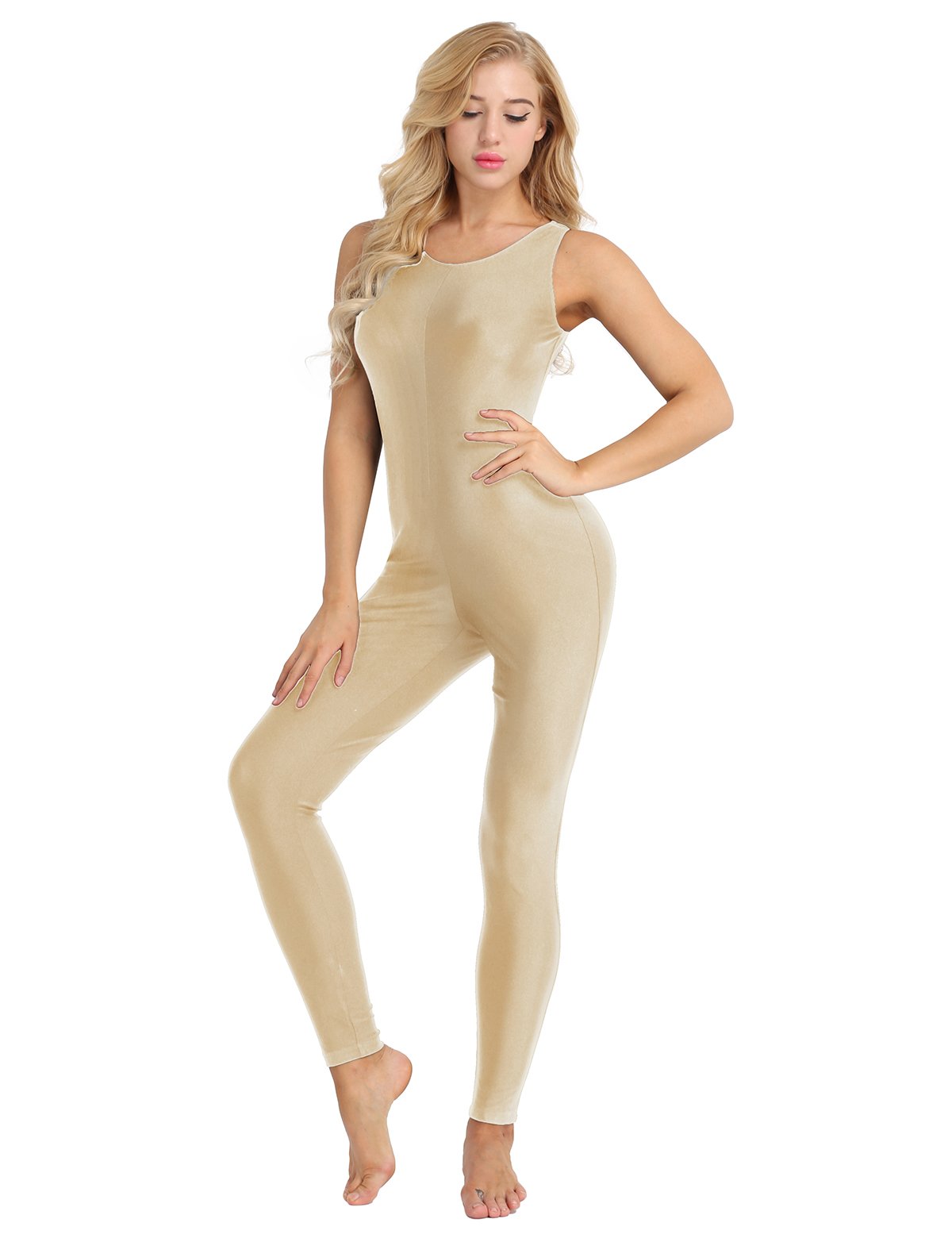 Women's Sleeveless Jumpsuit - Stretchy Yoga Bodysuit for Gym & Workout | Comfortable One Piece Unitard for Fitness, Dance & Activewear