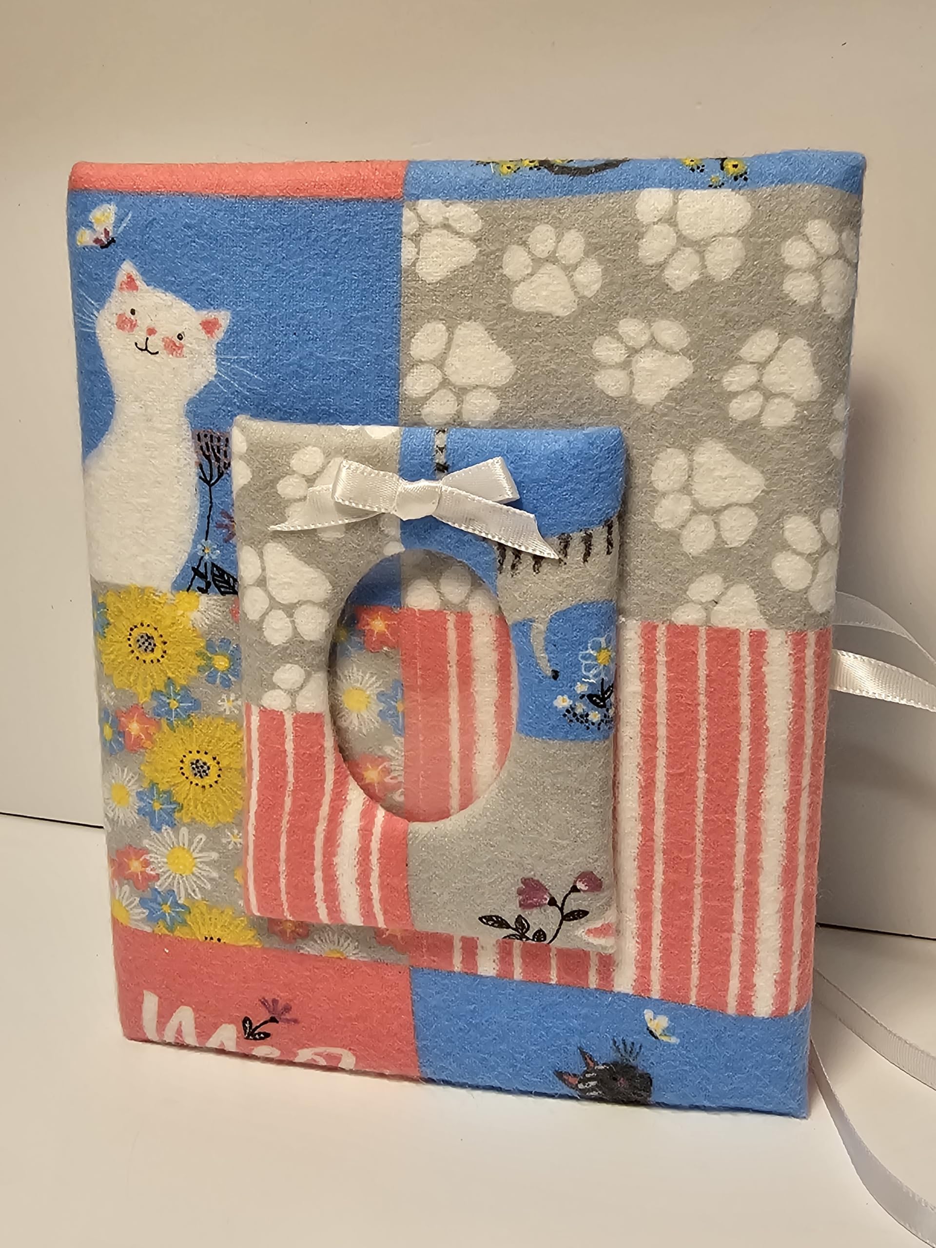 Handmade Custom Fabric Photo Album for Cats & Kittens - Holds 100 4x6 Photos - Perfect for Pet Memories, Baby Photos & Wedding Keepsakes