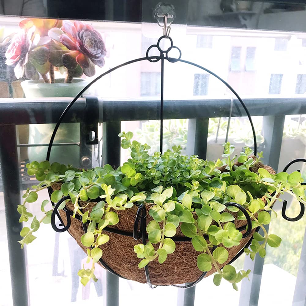 2 Pack Thick Coco Coir Liners for Hanging Baskets - 12 Inch Semicircle Coconut Fiber Plant Basket Liners, Insulating Flower Pot Basket Coconut Mat for Indoor/Outdoor Garden Decor & Plant Hangers - Perfect for Ferns, Petunias & Flowering Plants