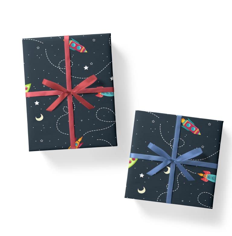 10-Pack Space-Themed Gift Wrapping Paper - 12x18 Inch - Multiverse Design - Perfect for Birthday, Christmas & Sci-Fi Party Decorations