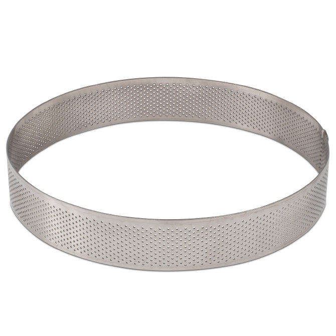 Pavoni Crostate Micro Perforated Ring - 1.3 Inch Height Stainless Steel Baking Mold for Perfect Pastry Crusts | Ideal for Tarts, Quiches & Pies