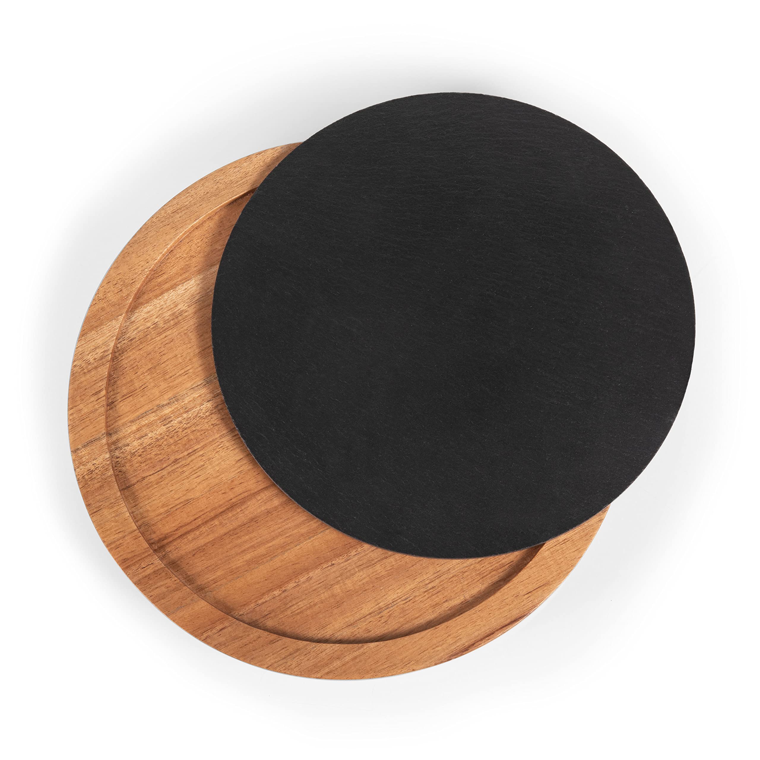 PICNIC TIME TOSCANA Premium Acacia Wood & Slate Cheese Board Set with Gold Accents - Complete Charcuterie Serving Platter with Cutting Tools - Perfect for Wine Parties, Holiday Entertaining & Gourmet Gift Giving