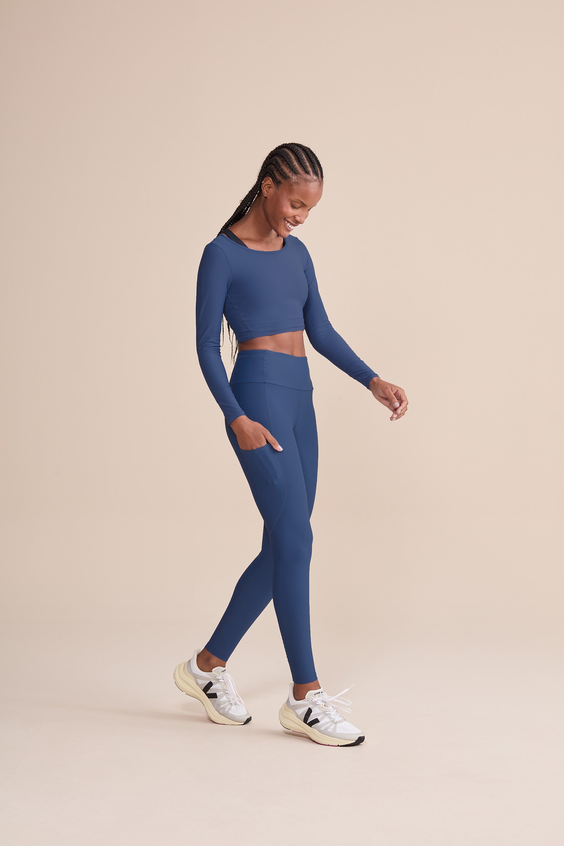 Harmony Crop Long Sleeve T-Shirt for Women - Soft Stretchy Casual Workout Yoga Top - Perfect for Gym, Running & Everyday Wear