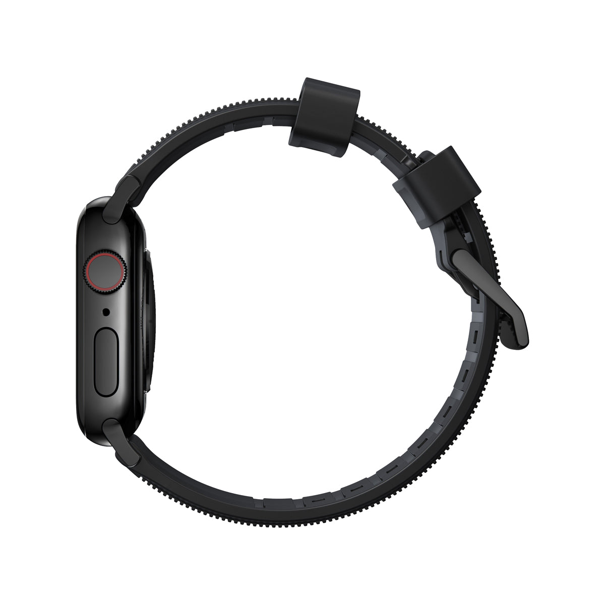 Nomad Rugged Band for Apple Watch 45mm - Durable Black Stainless Steel Strap for Outdoor Adventures & Active Lifestyles