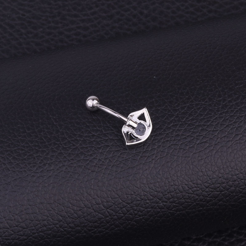 Stainless Steel Sexy Lip Top Belly Button Ring - HSBR18608 | Hypoallergenic Body Jewelry for Navel Piercing, Perfect for Parties & Beach Outfits