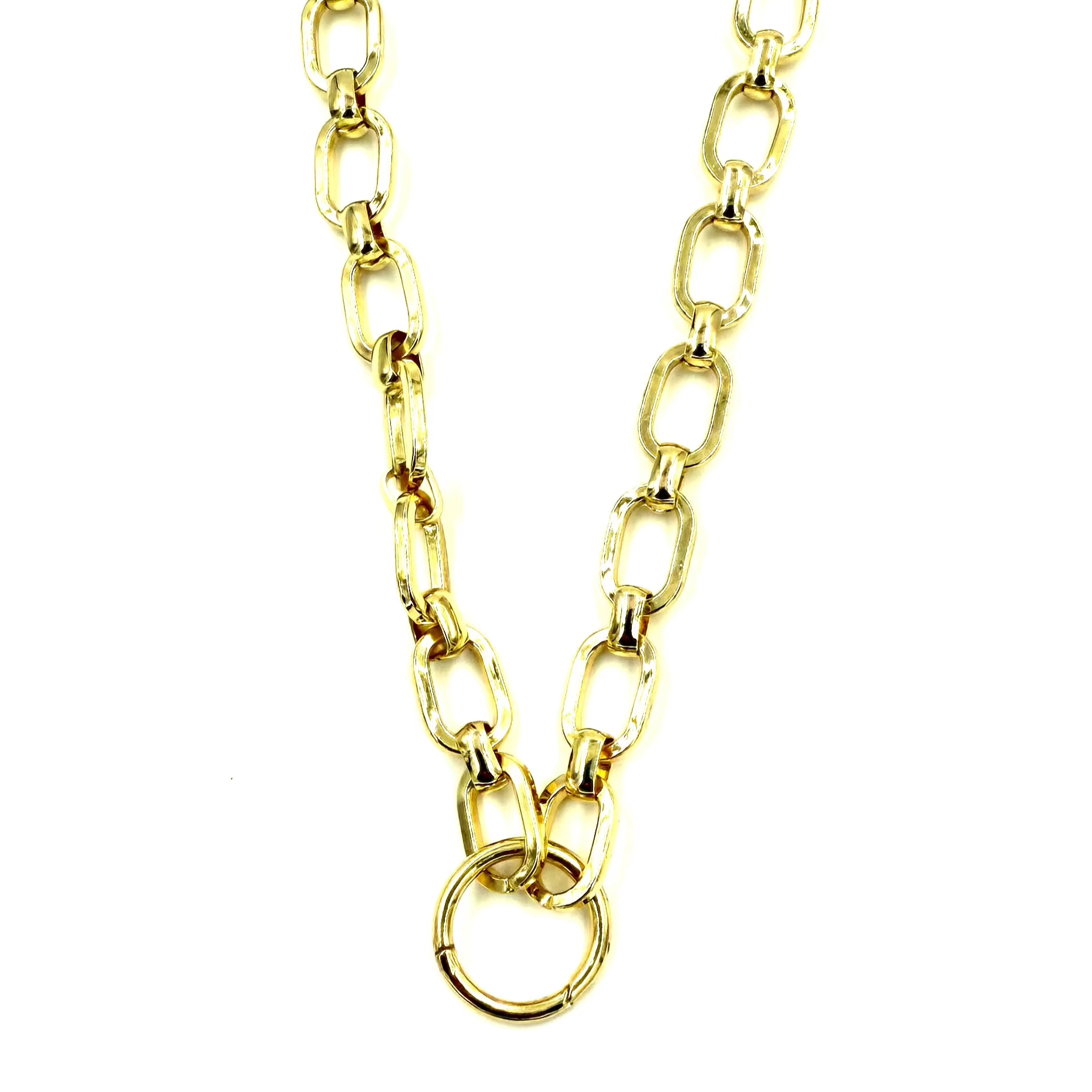 Ashley Gold Stainless Steel Circle Pendant Necklace for Women - 18K Gold Plated Elegant Chain Jewelry - Perfect for Parties, Weddings & Everyday Wear