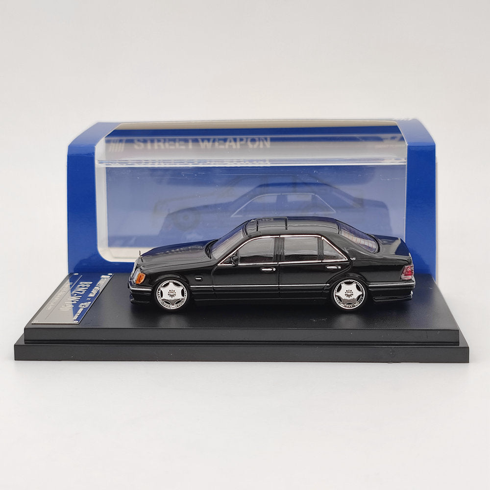 1/64 Scale Street Weapon Benz W140 S600 Black Limited Edition Diecast Model Car - Only 499 Made - Perfect for Collectors & Car Enthusiasts - Great for Display, Gifts, and Toy Car Racing Scenes