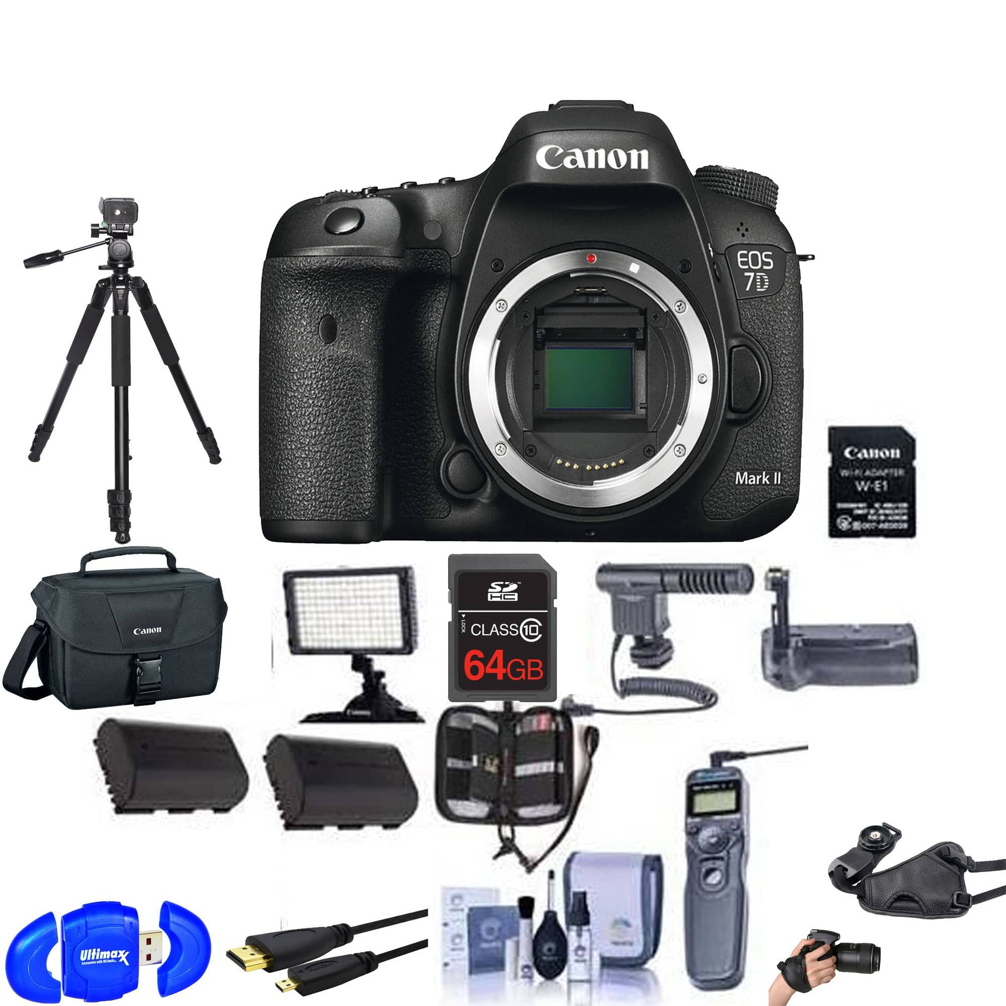 Canon EOS 7D Mark II DSLR Camera Body with Wi-Fi Adapter Kit - Professional Digital SLR for Photography & Videography - Perfect for Travel, Sports, and Wildlife Shooting