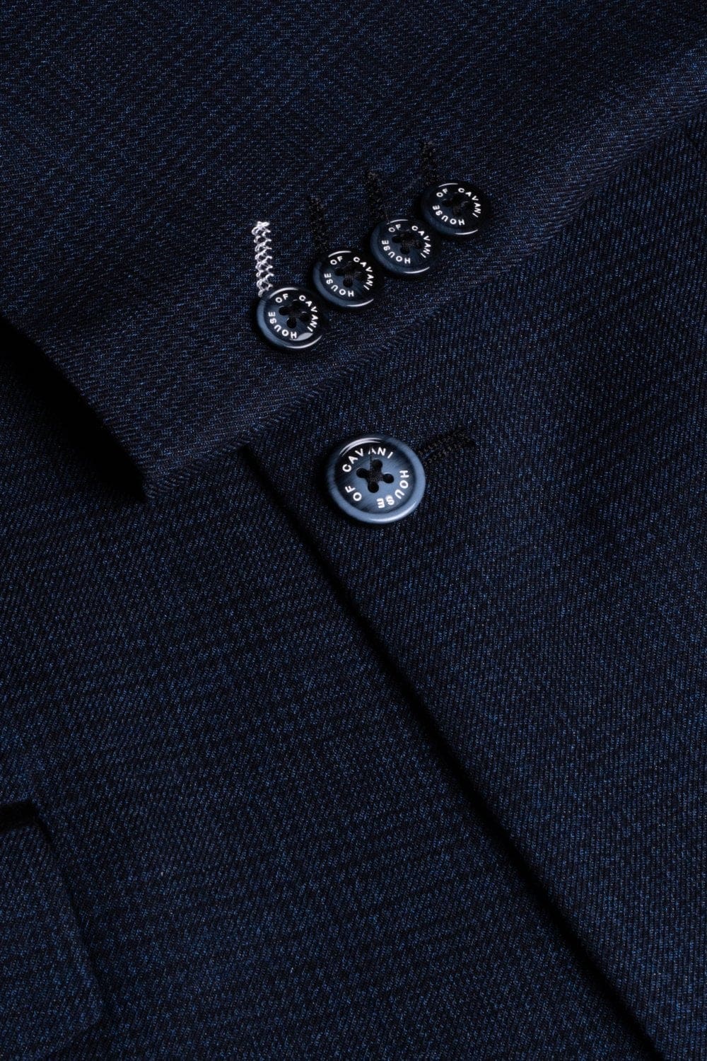 Cavani Caridi Men's Navy Slim Fit Tweed Check Blazer Jacket | Formal Business Suit Coat | Perfect for Office, Wedding & Special Occasions