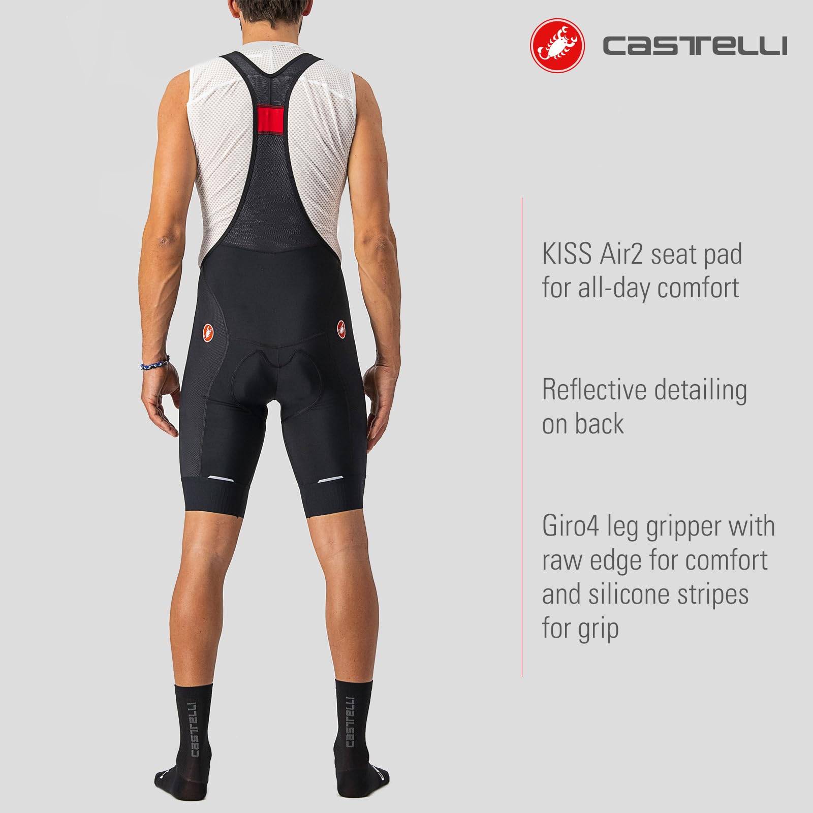 CASTELLI Competizione Bib Shorts for Men - High-Performance Cycling Bib Shorts with Comfort Fit - Ideal for Road Biking, Training & Endurance Races