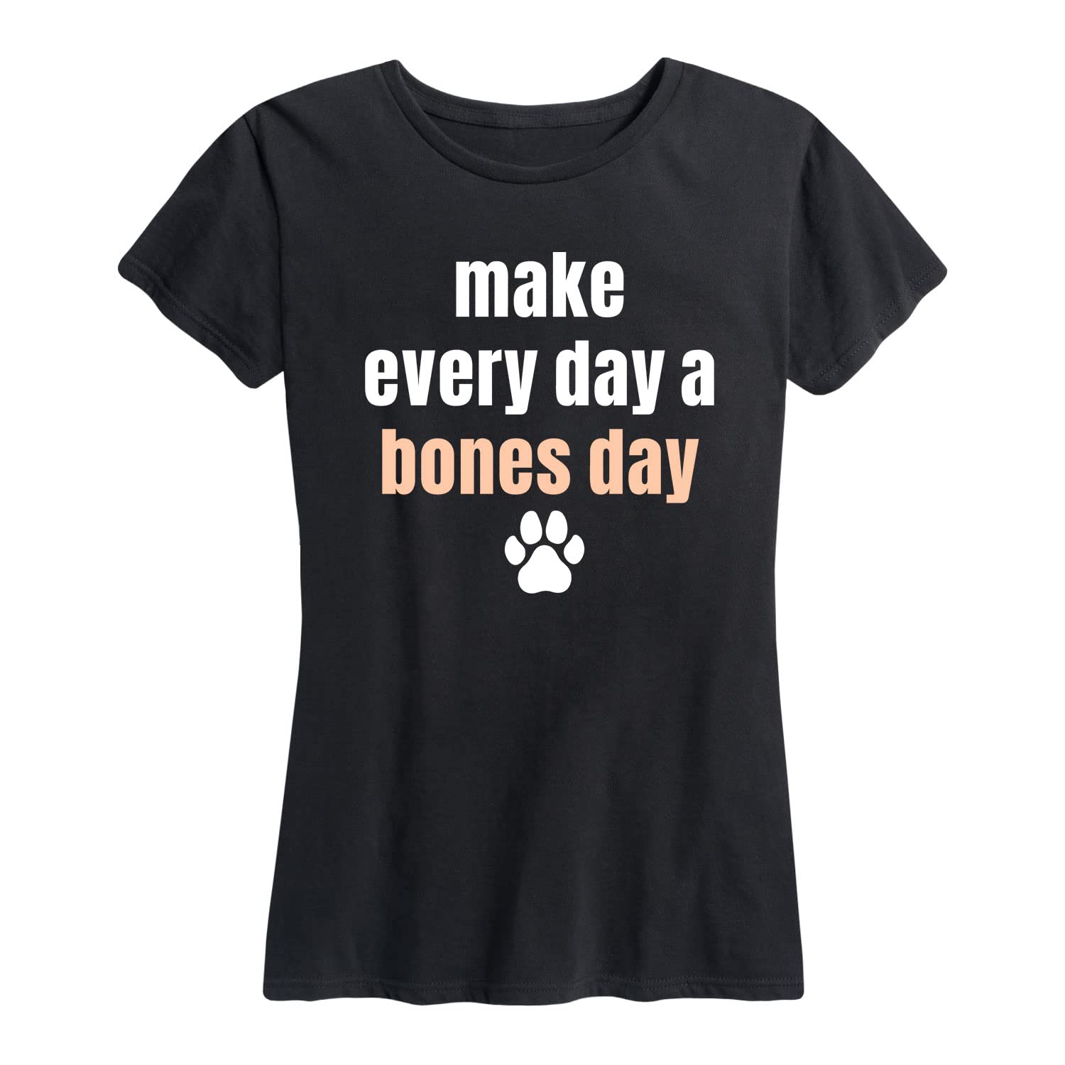Every Day Bones Day Women's Graphic Short Sleeve T-Shirt | Funny Dog Lover Tee | Casual Outfit for Pet Owners & Animal Lovers