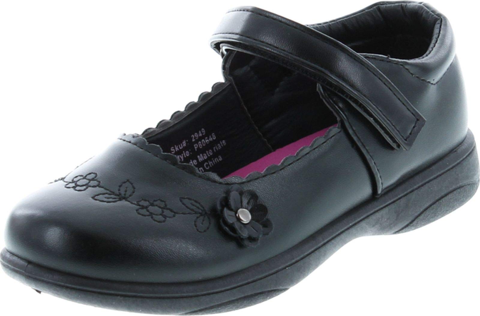Petalia Girls Embroidered Mary Jane Shoes for School Uniform - Toddler, Little & Big Girl Sizes - Perfect for School, Church & Special Occasions