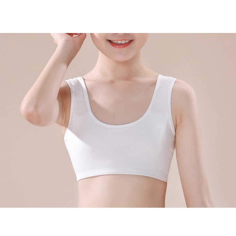 Girl's Seamless Cotton Sports Bra 8-Pack - Soft, Breathable Training Bras for Girls 9-14 Years - Perfect for Gym, Yoga & Everyday Wear