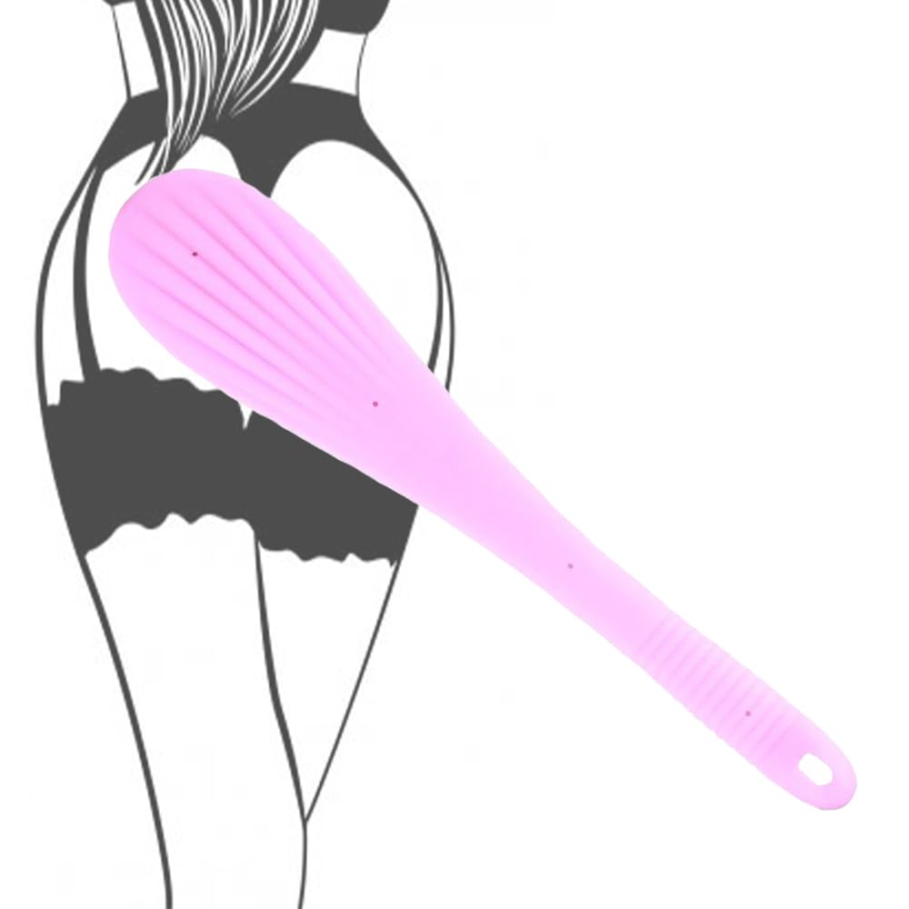 Flexible Rubber Spanking Paddle for BDSM & Adult Play - Lightweight Durable SM Toy for Couples, Women & Gay - Perfect for Bondage Games & Flirtatious Scenes (Pink Shell Design)