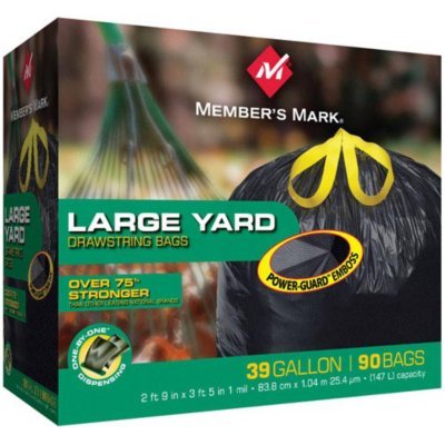 Member's Mark Power-Guard Yard Bags - Heavy Duty 39 Gallon/90 Count (4 Pack) - Perfect for Lawn Trash, Leaves, Yard Waste & Home Cleanup