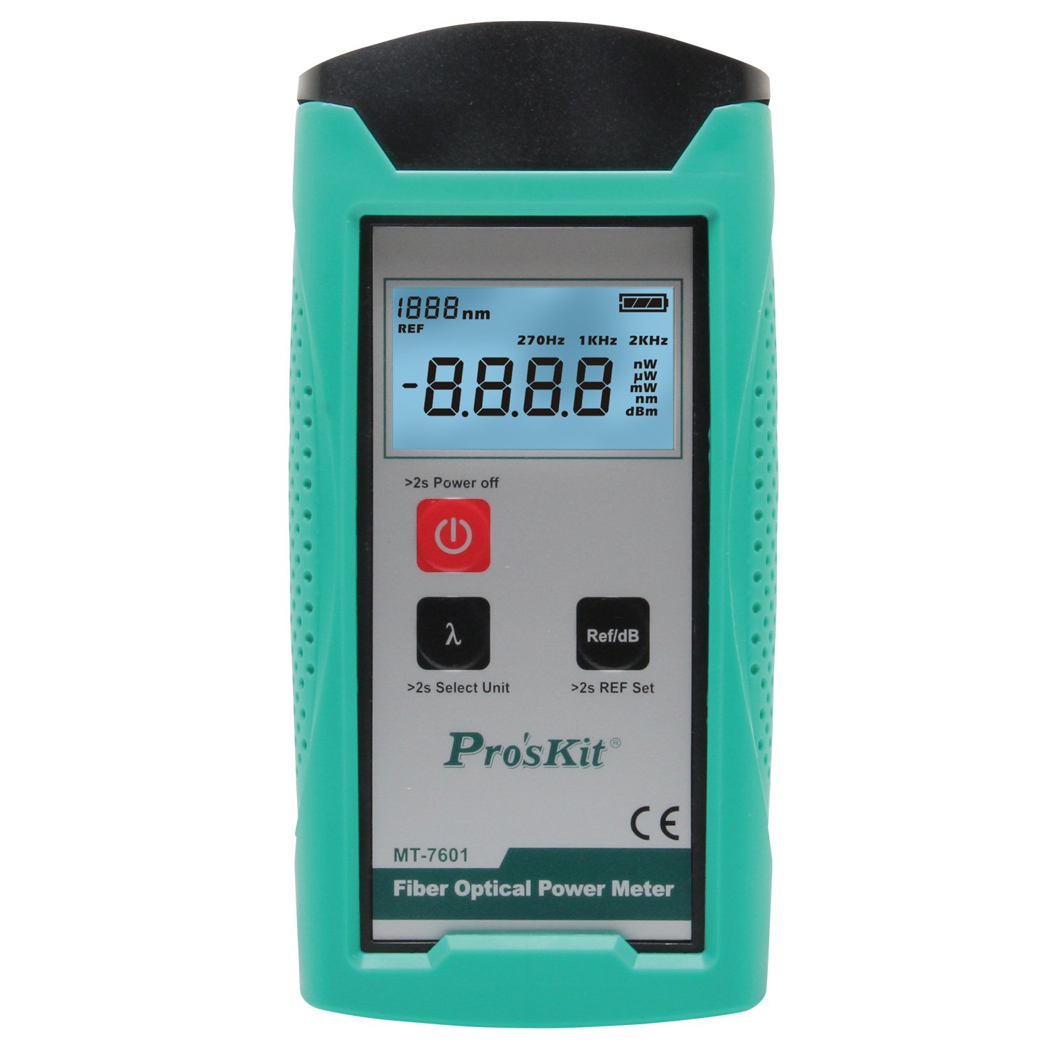 Pro'sKit MT-7601 Fiber Optic Power Meter - Digital Optical Light Meter for Telecom & Network Testing - Perfect for Fiber Optic Cable Installation & Maintenance