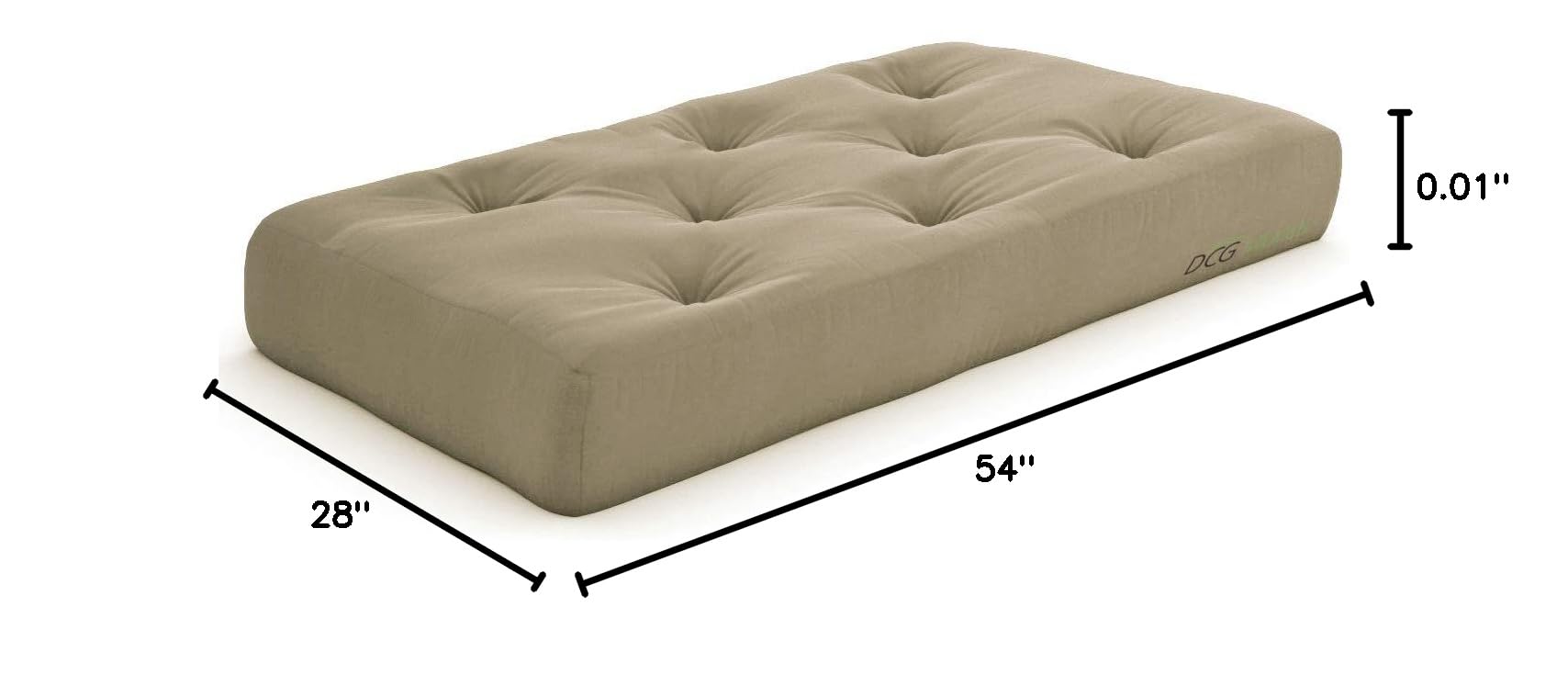 Nirvana Futons 6-Inch Comfort Chair Futon Mattress - Khaki Twill, Made in USA | Perfect for Small Spaces, Guest Rooms & Dorm Rooms