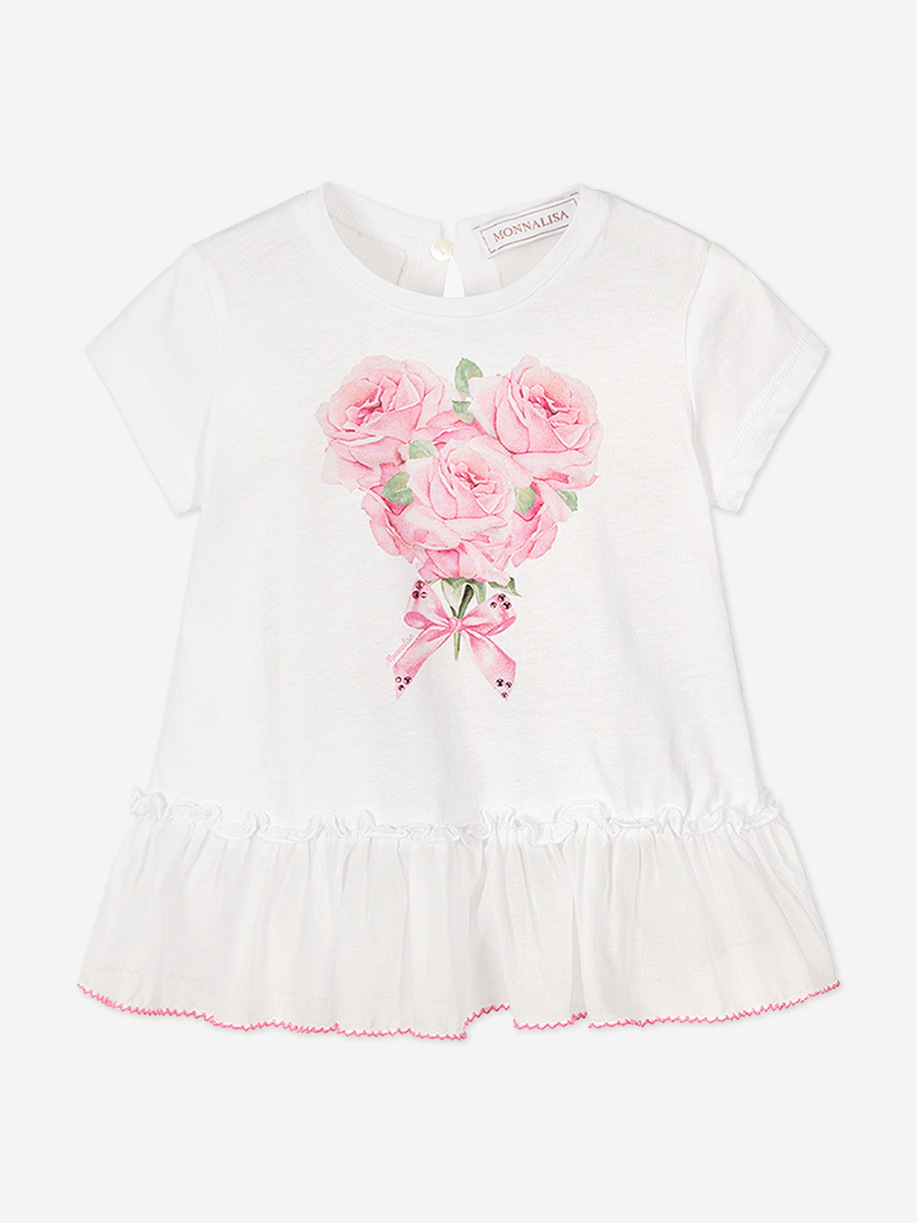 Baby Girls White T-Shirt and Leggings Set - Cute Outfit for Playtime, Daycare & Family Photos | Soft Cotton Toddler Clothes