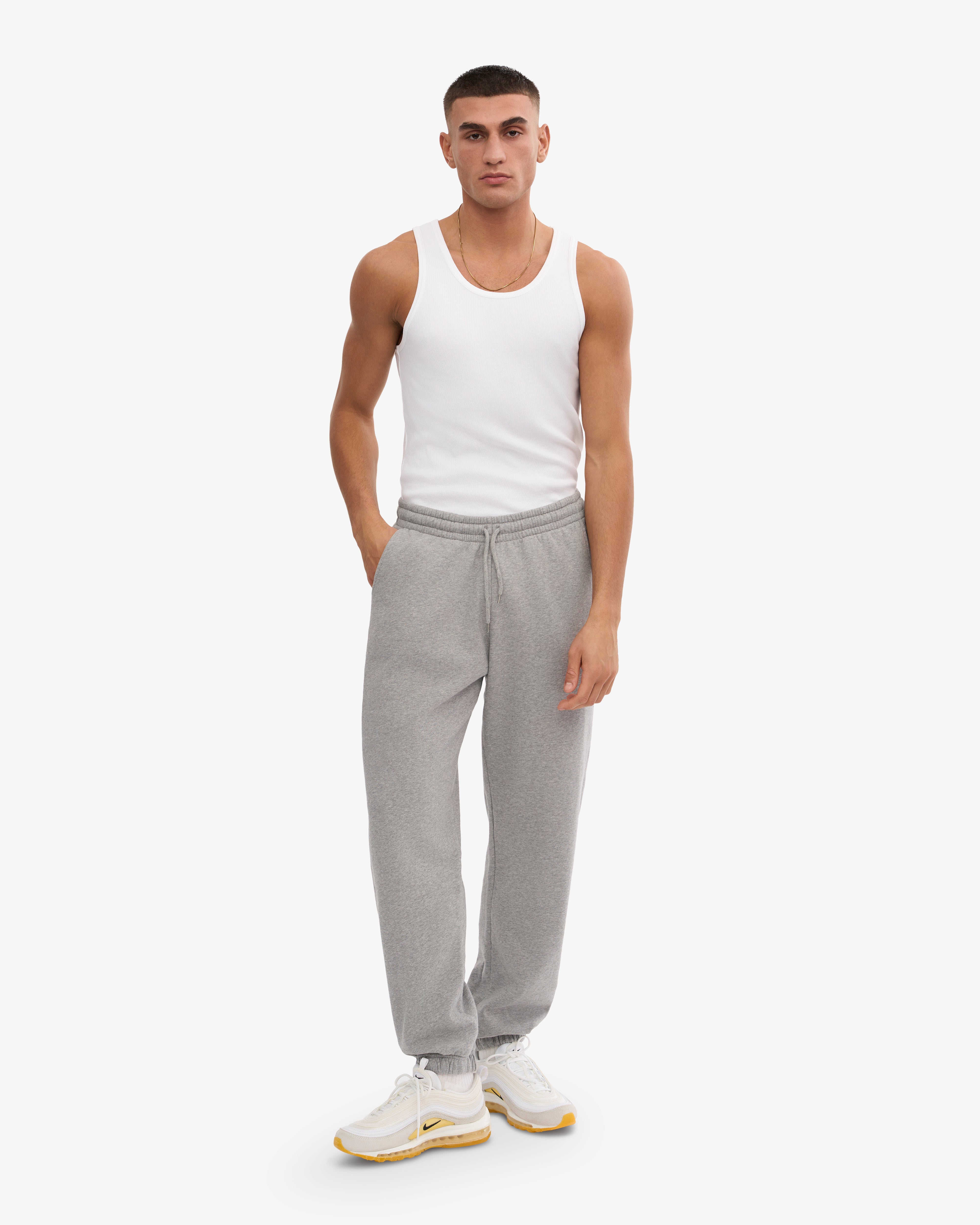 Premium Organic Cotton Sweatpants for Women & Men - Heather Grey - Eco-Friendly Lounge Pants for Yoga, Gym & Casual Wear