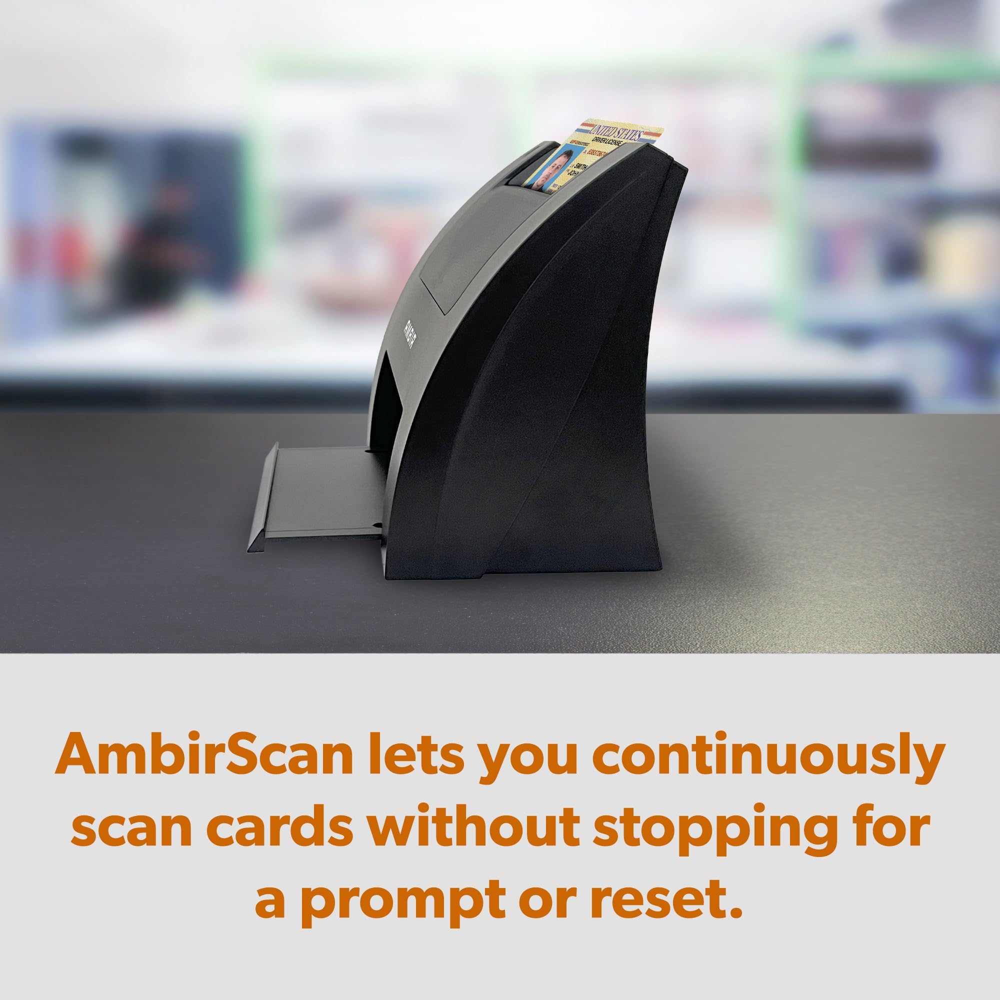 Ambir PS670ST-AS High-Speed USB Card Scanner - Single-Sided Vertical Document Scanner for Windows PC - Perfect for Business Cards, IDs, and Receipts Digitization