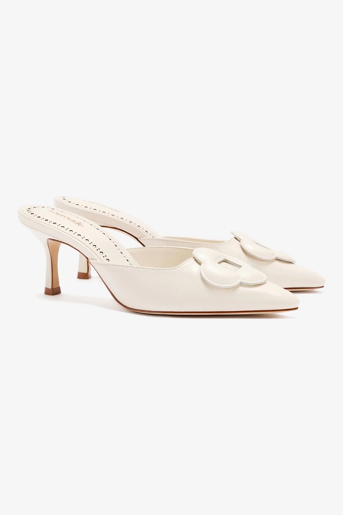 Flora Pump Women's Ivory Leather Heels - Elegant Pointed Toe Pumps for Office, Wedding & Special Occasions