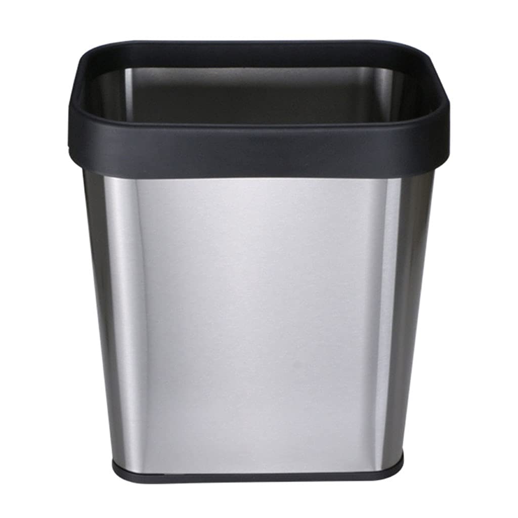 Stainless Steel Trash Can 12L - Large Kitchen & Office Garbage Bin with Lid for Waste Disposal - Perfect for Living Room, Bedroom, and Indoor Use