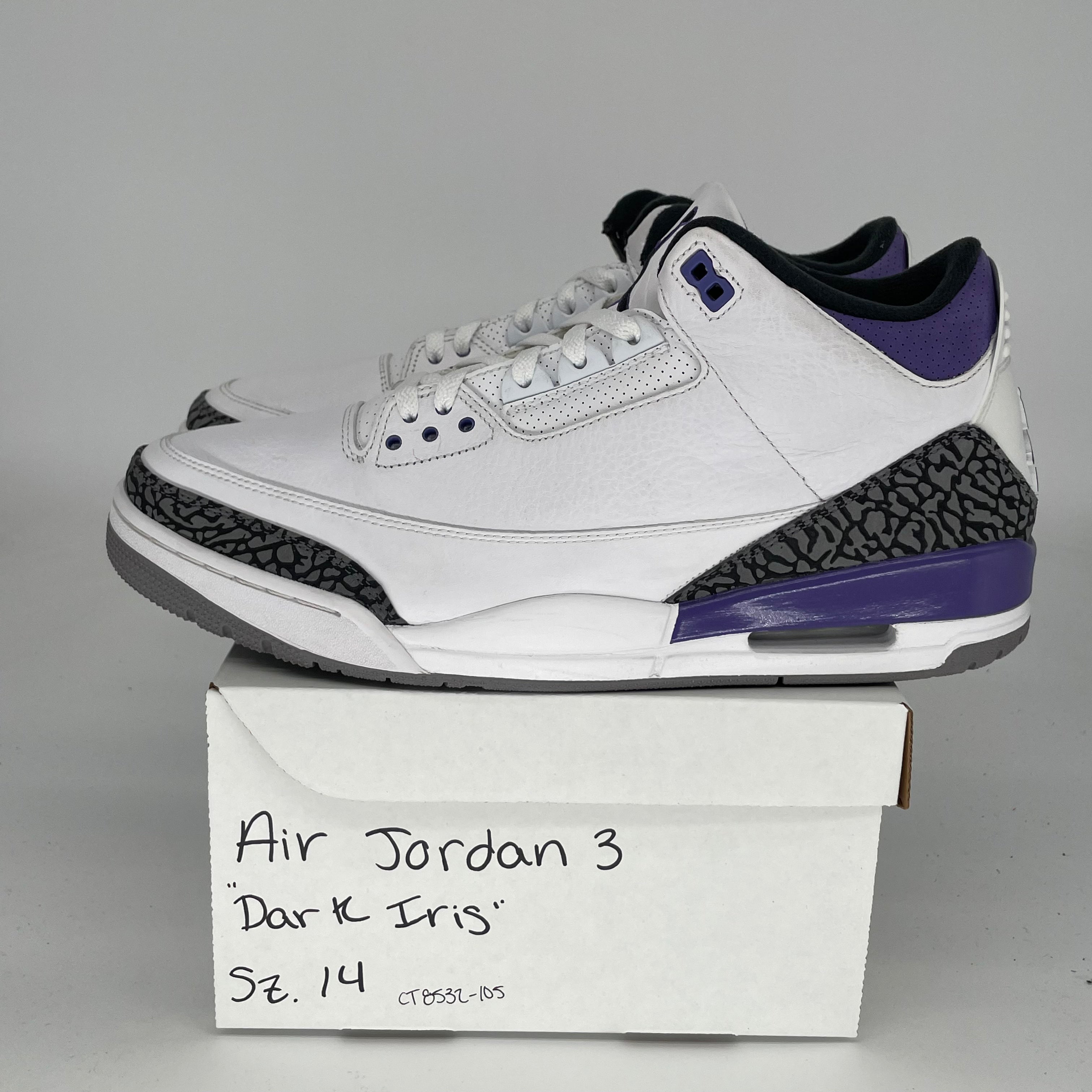 AIR JORDAN 3 DARK IRIS Men's Basketball Shoes - Size 14 (CT8532-105) - Retro Sneakers for Running, Gym & Streetwear Fashion