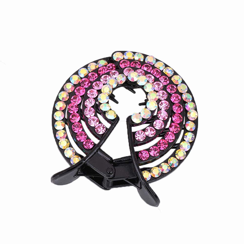 Elegant Rhinestone Hair Claw Clips & Ponytail Holders - 4Pcs Set for Women | Hair Bows, Pins, Bun Makers & Wraps | Perfect for Parties, Weddings & Everyday Styling