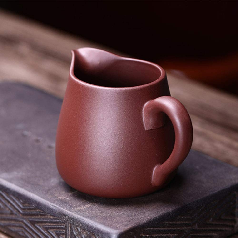 260ml Yixing Purple Clay Tea Set - Chinese Zisha Kung Fu Tea Accessory with Fair Cup & Tea Drain, Dicaoqing Ni Tea Pitcher for Brewing Oolong, Pu-erh & Green Tea - Perfect for Home, Office & Tea Ceremonies
