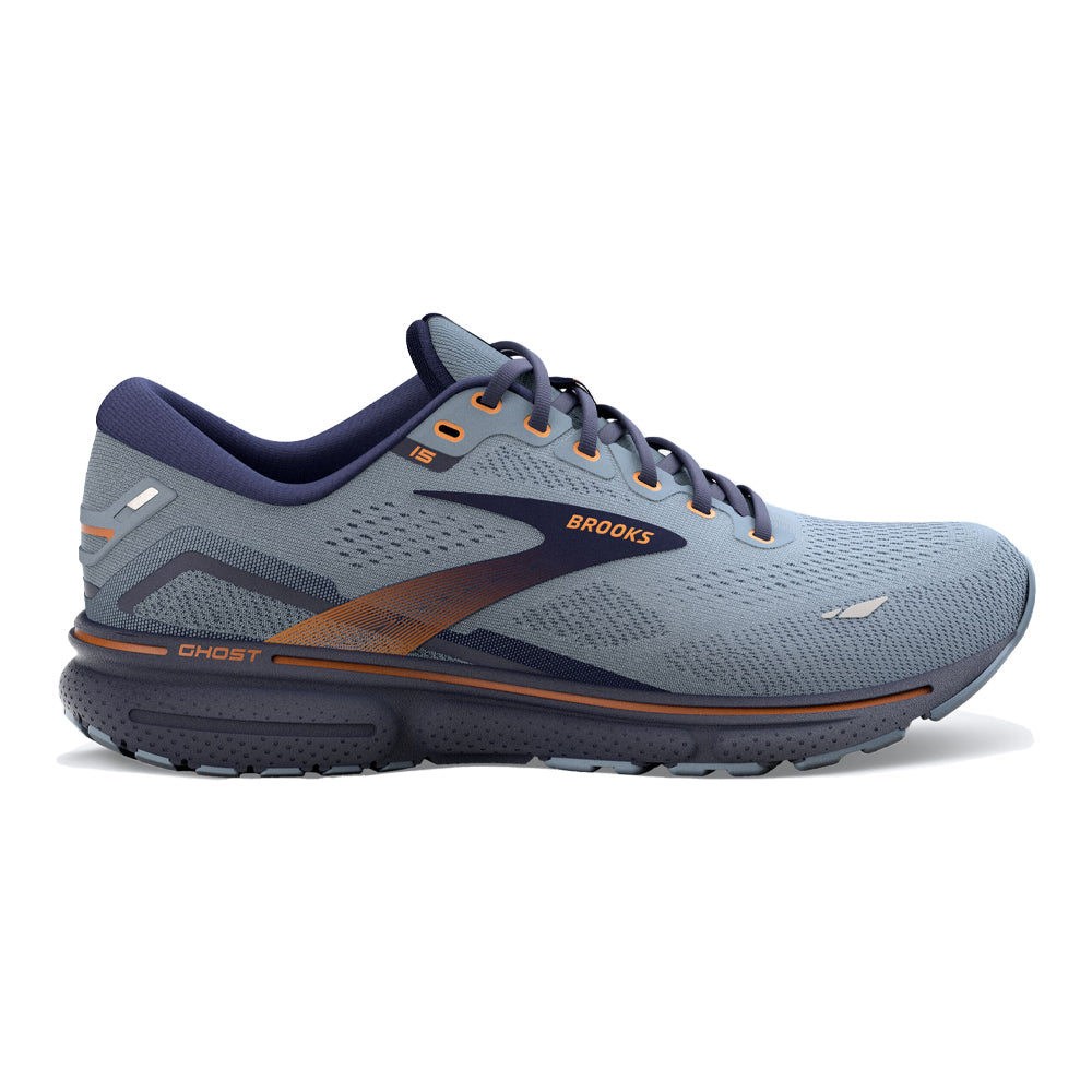 Men's Brooks Ghost 15 Running Shoes - Flintstone/Peacoat/Oak - Size 7 D Medium - Lightweight Cushioned Sneakers for Road Running, Jogging & Gym Workouts