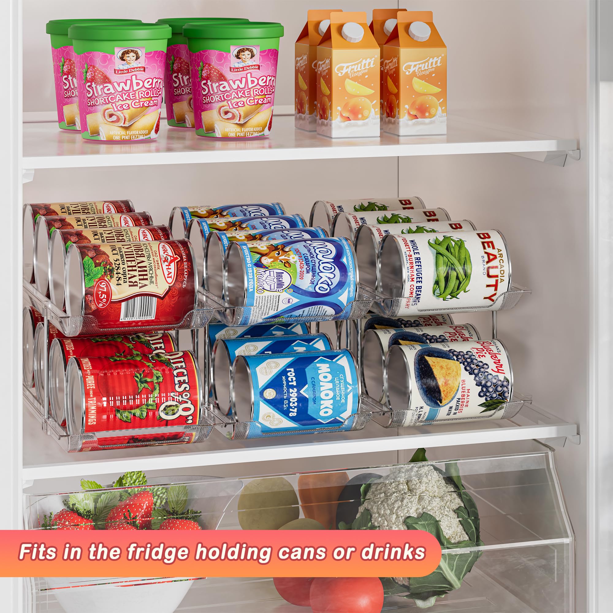 9-Pack Clear Can Storage Organizer for Pantry - Stackable Canned Food Holder & Soup Can Dispenser with Rack - Perfect for Kitchen Organization, Grocery Stores, and Emergency Food Storage