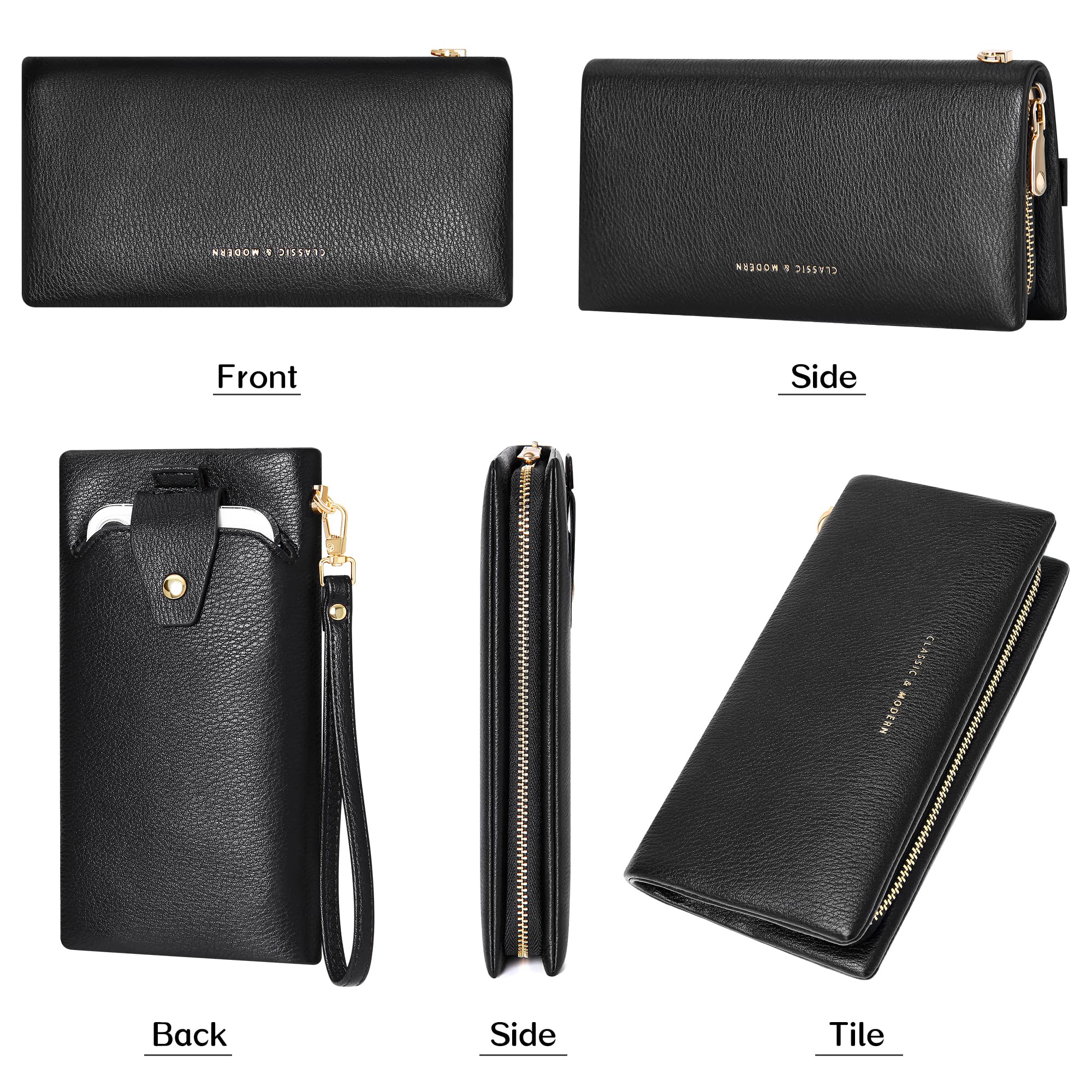 Women's RFID Blocking Large Capacity Zip Around Wallet - PU Leather Credit Card Holder & Travel Purse with Wristlet Strap | Perfect for Everyday Use, Shopping, and Travel
