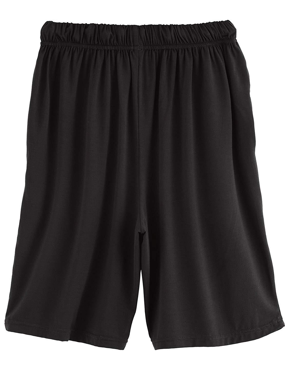 Breathable Men's Bamboo Sleep Shorts - Soft & Loose Lounge Pajama Shorts for Comfortable Nightwear & Relaxing at Home