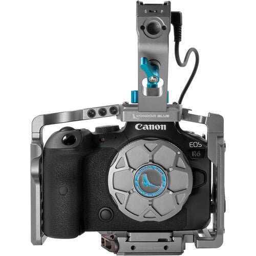 Kondor Blue Full Cage with Top Handle for Canon R5 R6 R - Space Gray Camera Rig for Professional Videography & Photography - Perfect for Vlogging, Filmmaking, and Studio Shoots