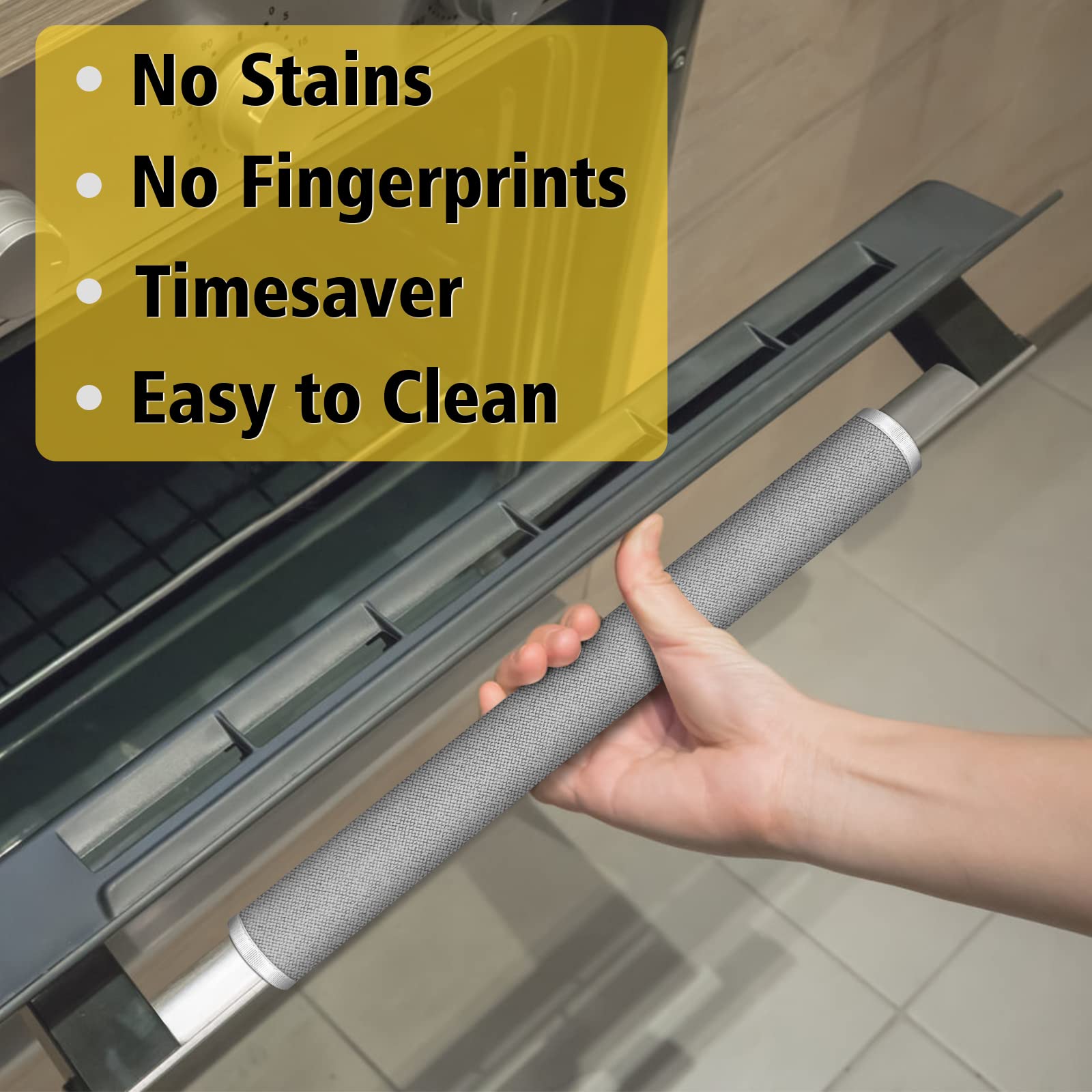 4-Pack Refrigerator Door Handle Covers - Gray Kitchen Appliance Protectors for Fridge, Microwave & Dishwasher - Anti-Smudge, Drip & Stain Resistant Cloth Covers - Keep Appliances Clean & Hygienic (Perfect for Busy Kitchens & Family Homes)