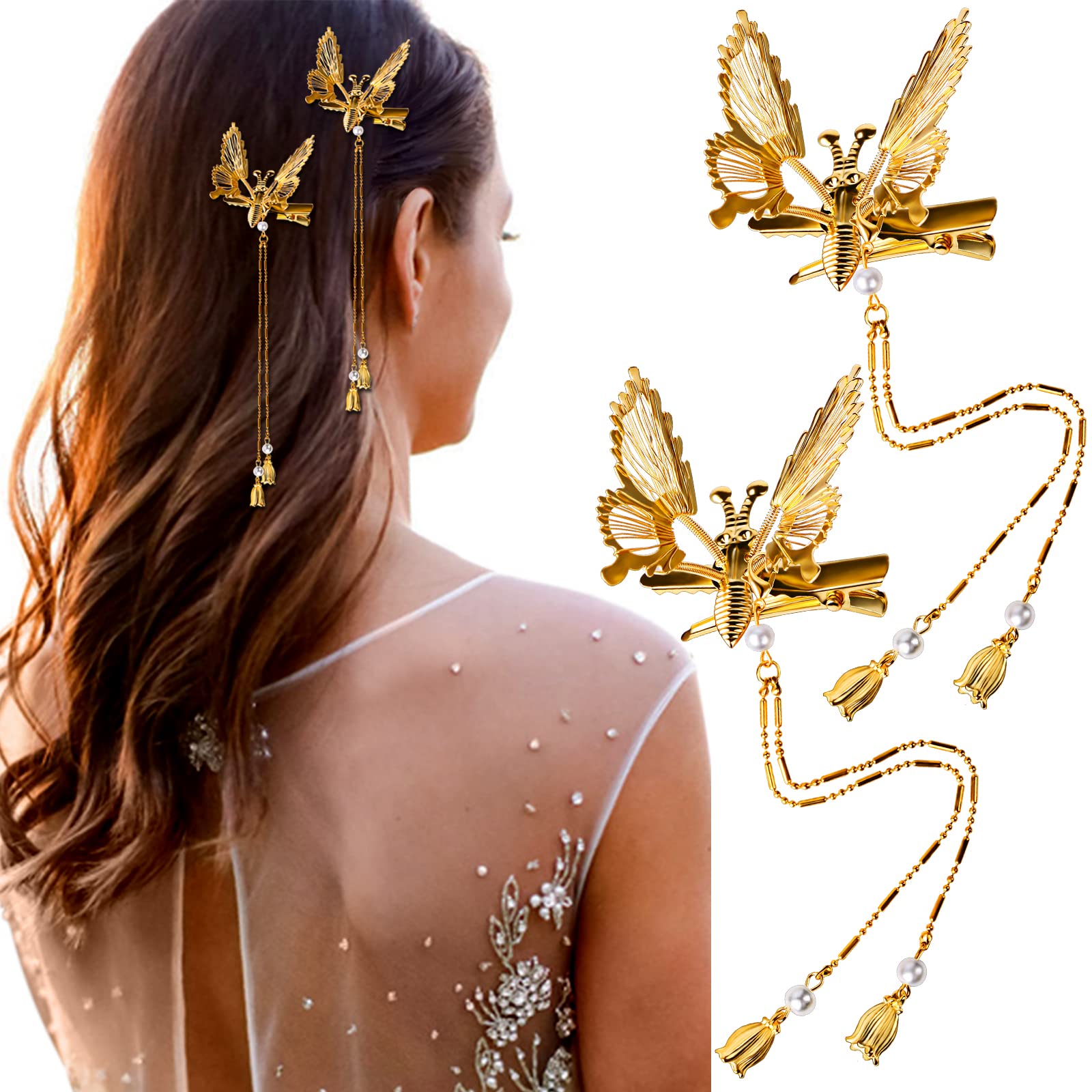 2 PCS Cute Butterfly Hair Clips for Women - 90s Mini Butterfly Barrettes for Thin & Thick Hair - Hair Styling Accessories for Girls & Women - Perfect for School, Parties & Everyday Hairstyles