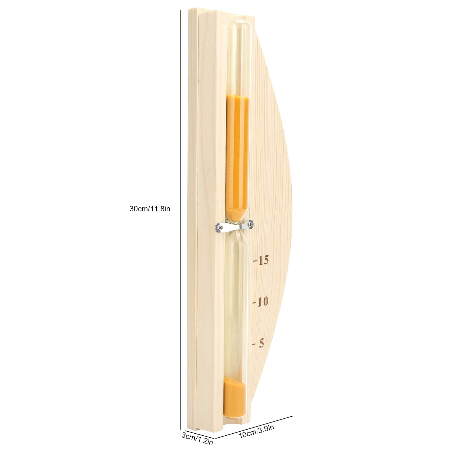 15 Minute Sauna Timer - Wooden Wall Mounted Glass Hourglass for Sauna Room - Perfect for Relaxation, Spa & Steam Room Sessions
