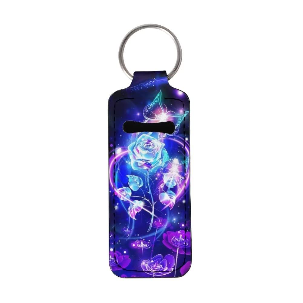 YoungerBaby Music Sunflower Lip Balm Holder Keychain - Cute Chapstick Sleeve & Pouch for Keys - Perfect for School, Work, Travel and Daily Use