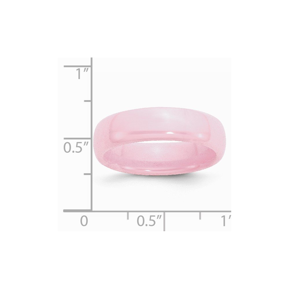 Lux Ceramic Pink 6mm Polished Wedding Band Ring for Women - Elegant & Durable Ceramic Jewelry for Engagement, Anniversary & Everyday Wear