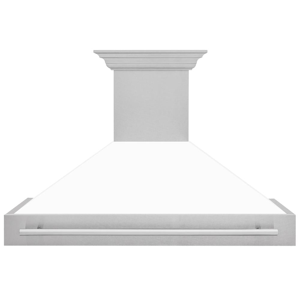 ZLINE 48-Inch Stainless Steel Wall Mount Range Hood with Satin Finish & Stainless Steel Handle (8654SNX 48) - Powerful Kitchen Ventilation for Gas Stoves & Cooking Areas