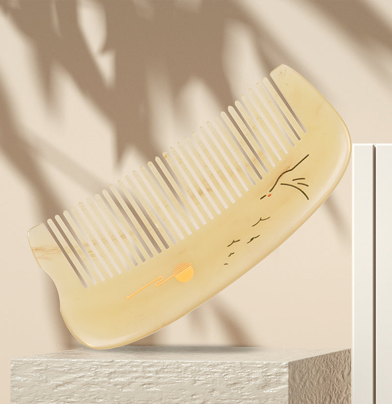 Sheep Horn Comb Pocket Size - Natural Hair Care for Men & Women - Perfect for Travel, Home & Salon Use
