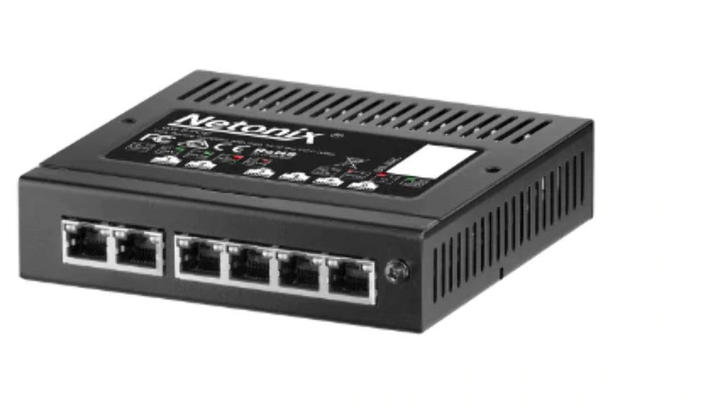 Netonix WS-6-MINI 6-Port Gigabit WISP Switch with PoE - Outdoor Wireless Internet Service Provider Networking Solution for Small Business & Remote Locations
