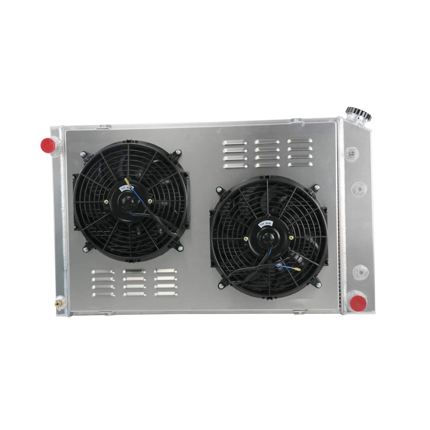 ECMRAD 4 Row Aluminum Radiator for 1973-1991 Chevy C/K C10 C20 C30 K10 Truck 5.7L 7.4L V8 Engine - Compatible with Pickup, Blazer & GMC - Includes Cooling Fan, Shroud & Relay Kit - Perfect for Off-Roading, Towing & High-Performance Upgrades
