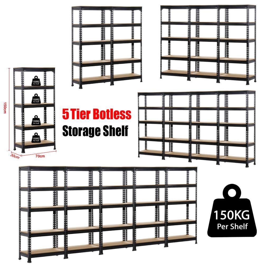 Yaheetech Heavy Duty 5-Tier Metal Garage Storage Shelves - Adjustable Shelf Height, Sturdy Steel Shelving Unit for Garage, Workshop, Basement & Closet Organization - Perfect for Storing Tools, Boxes, and Home Supplies
