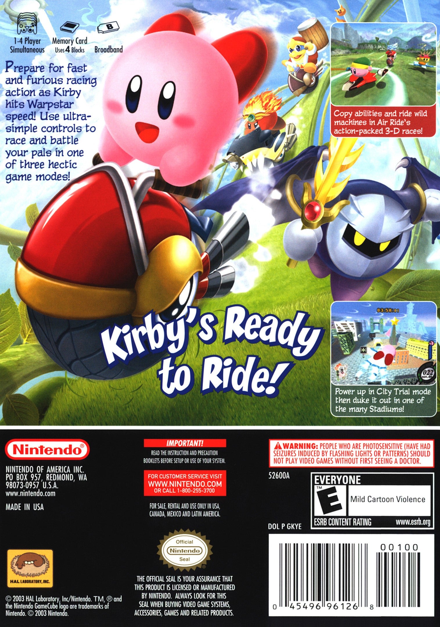 Used Kirby Air Ride GameCube Video Games - Classic Nintendo Game for Collectors & Retro Gaming Enthusiasts - Perfect for Game Nights & Nostalgic Play