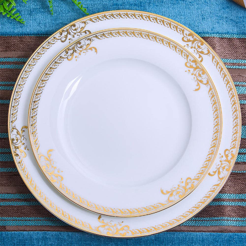 60-Piece Jingdezhen Porcelain Dinnerware Set - Elegant Ceramic Plates, Bowls & Dishes for Dining, Salad, Kitchen & Tableware | Perfect for Restaurants, Home Use & Gifts