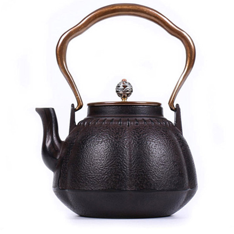 Japanese Pumpkin Cast Iron Teapot - 18oz Traditional Tetsubin for Green Tea & Herbal Infusions - Perfect for Home, Office & Japanese Tea Ceremonies