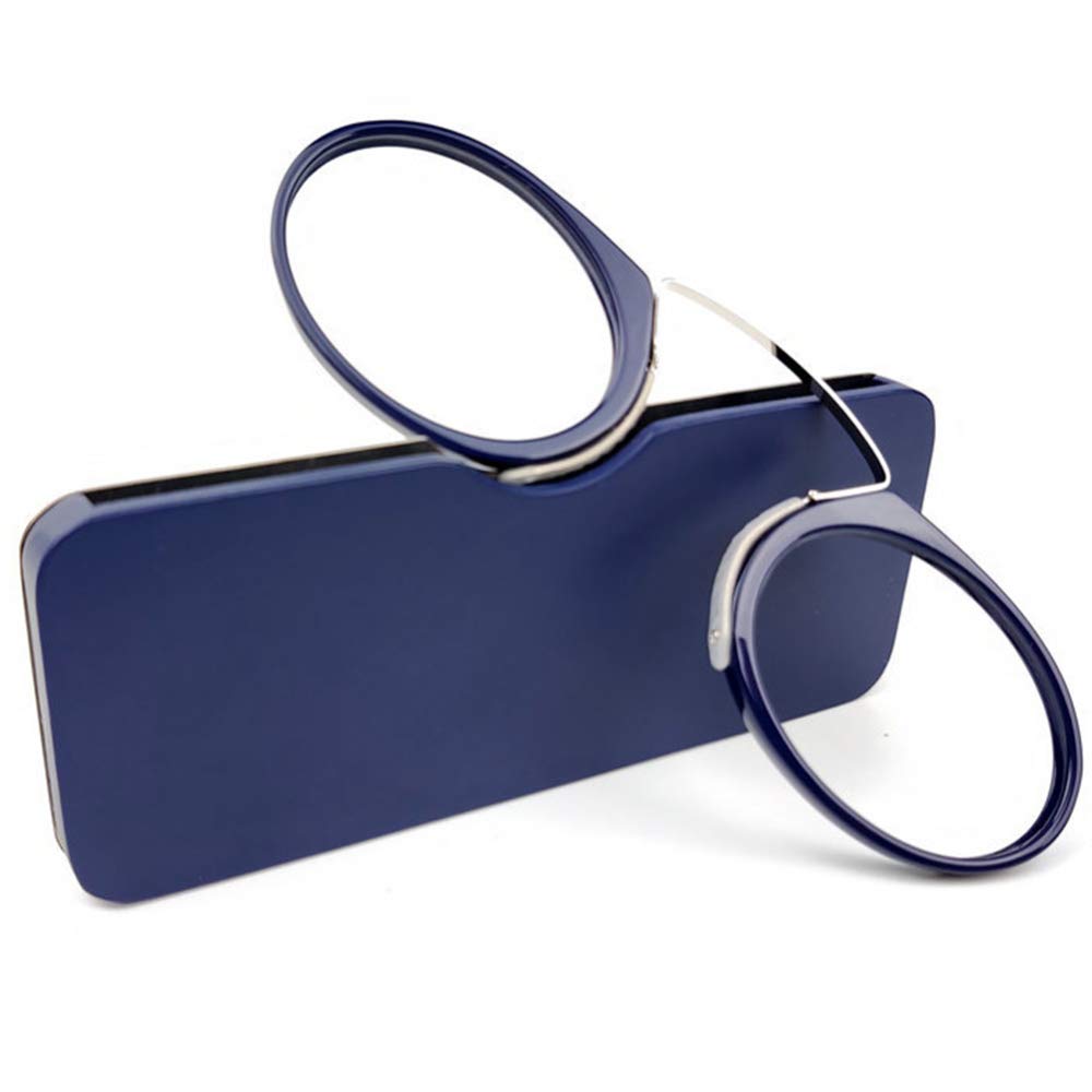 Armless Reading Glasses Oval - Lightweight Pince Nez Readers for Men & Women with Case - Perfect for Reading, Crafts & Close Work