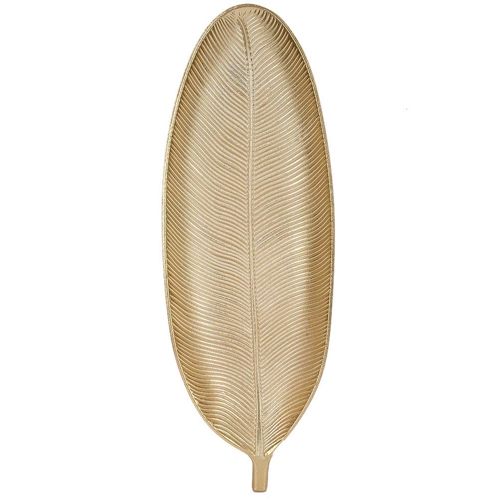 Gold Jewelry Organizer Display Tray - Leaf Shape Fruit Dessert Serving Dish for Nuts Snacks, Home Decor & Store Display | Perfect for Ring Organizer, Party Serving & Tableware Decoration