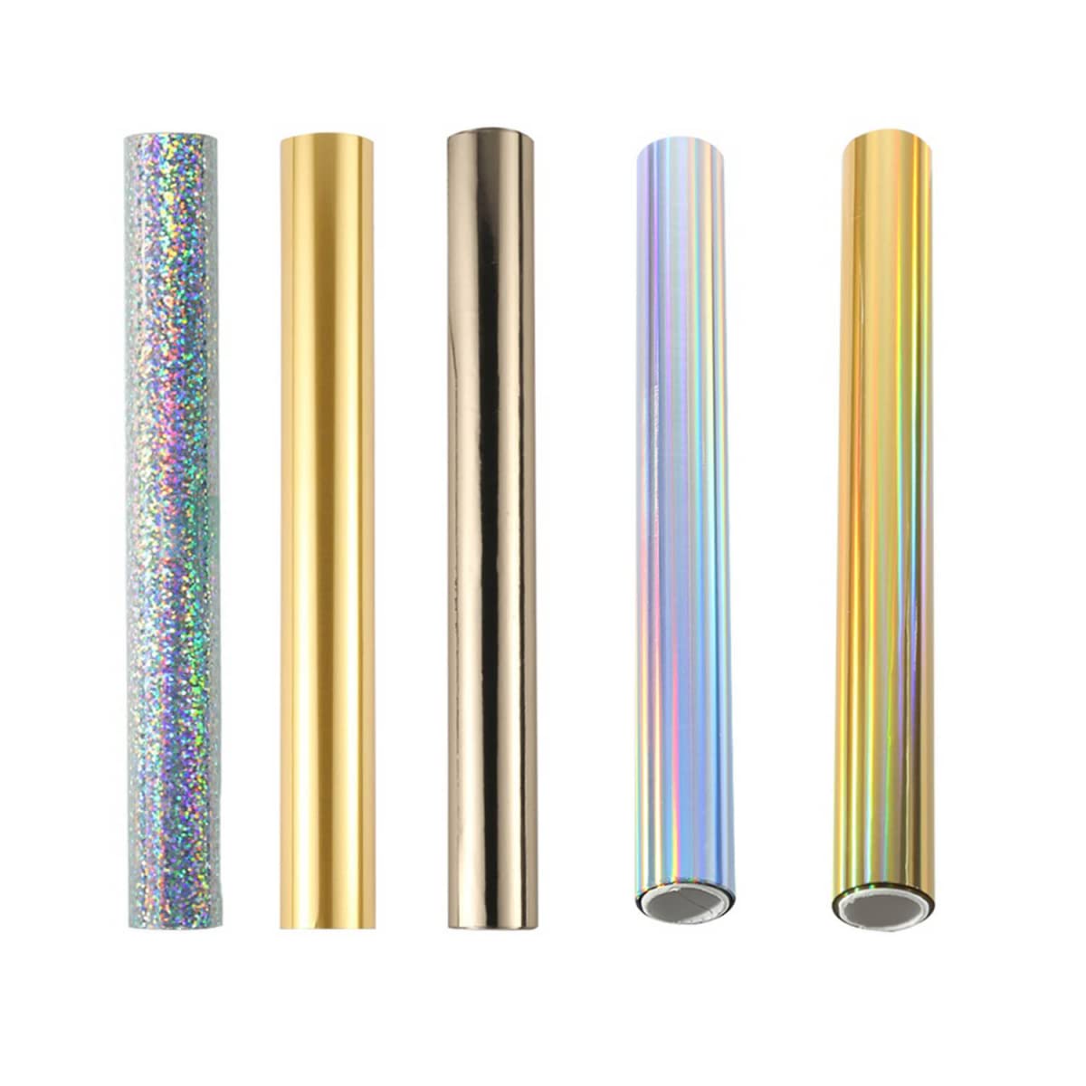 5Pcs Glimmer Hot Foil Roll - 19cm x 5m Metallic Variety Pack with Diamond Colors | Laser Printer & Laminator Compatible | Perfect for Scrapbooking, Card Making, DIY Paper Crafts & Gift Wrapping